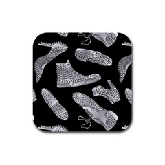 Pattern Shiny Shoes Rubber Square Coaster (4 Pack) by Ndabl3x