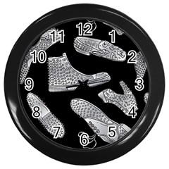 Pattern Shiny Shoes Wall Clock (black) by Ndabl3x