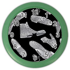 Pattern Shiny Shoes Color Wall Clock by Ndabl3x