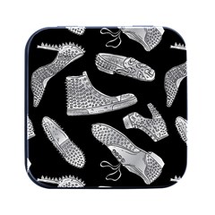 Pattern Shiny Shoes Square Metal Box (black) by Ndabl3x