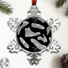 Pattern Shiny Shoes Metal Small Snowflake Ornament by Ndabl3x