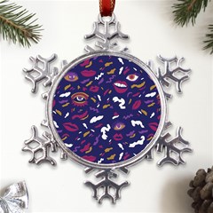 Pattern Burton Galmour Metal Large Snowflake Ornament by Ndabl3x