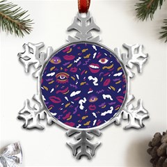 Pattern Burton Galmour Metal Small Snowflake Ornament by Ndabl3x