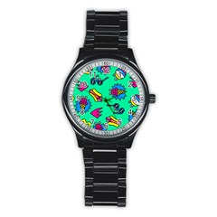 Pattern Adweek Summer Stainless Steel Round Watch by Ndabl3x