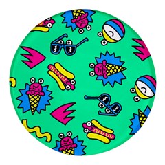 Pattern Adweek Summer Round Glass Fridge Magnet (4 Pack)