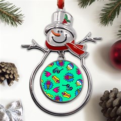 Pattern Adweek Summer Metal Snowman Ornament by Ndabl3x