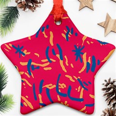 Pattern Booty Faces Star Ornament (two Sides)