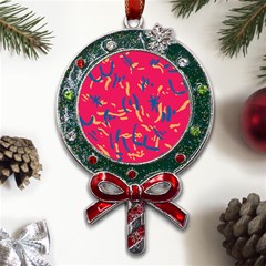 Pattern Booty Faces Metal X mas Lollipop With Crystal Ornament by Ndabl3x