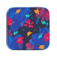 Patterns Rosebuds Square Metal Box (black)