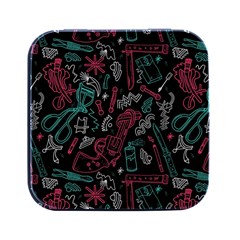 Abstract Pattern Square Metal Box (black)