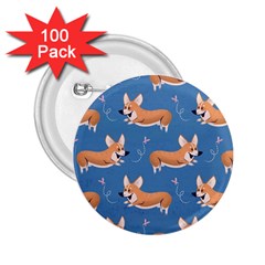 Corgi Patterns 2 25  Buttons (100 Pack)  by Ndabl3x