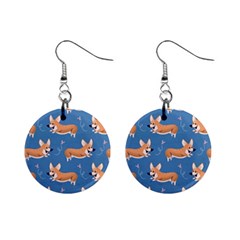 Corgi Patterns Mini Button Earrings by Ndabl3x