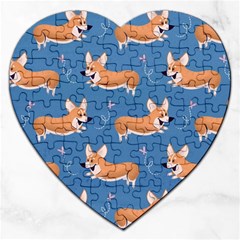 Corgi Patterns Jigsaw Puzzle (heart) by Ndabl3x