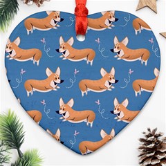 Corgi Patterns Heart Ornament (two Sides)