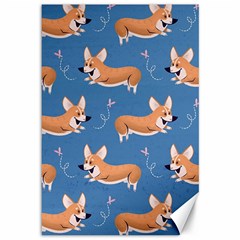 Corgi Patterns Canvas 12  X 18  by Ndabl3x