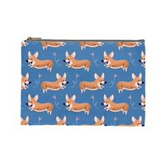 Corgi Patterns Cosmetic Bag (large) by Ndabl3x