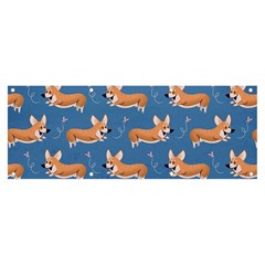 Corgi Patterns Banner And Sign 8  X 3  by Ndabl3x