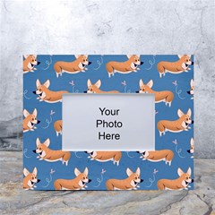 Corgi Patterns White Tabletop Photo Frame 4 x6  by Ndabl3x