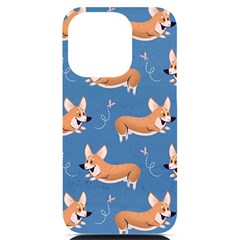 Corgi Patterns Iphone 14 Pro Black Uv Print Case by Ndabl3x