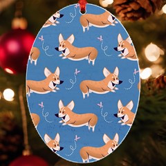 Corgi Patterns Uv Print Acrylic Ornament Oval by Ndabl3x