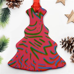 Pattern Saying Wavy Christmas Tree Ornament (two Sides) by Ndabl3x