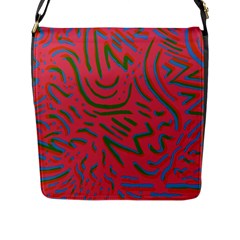 Pattern Saying Wavy Flap Closure Messenger Bag (l) by Ndabl3x