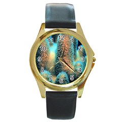 Photo Coral Great Scleractinia Round Gold Metal Watch by Pakjumat