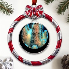 Photo Coral Great Scleractinia Metal Red Ribbon Round Ornament by Pakjumat