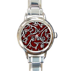 Ethnic Reminiscences Print Design Round Italian Charm Watch by dflcprintsclothing