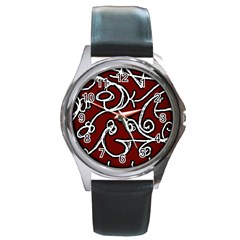 Ethnic Reminiscences Print Design Round Metal Watch by dflcprintsclothing