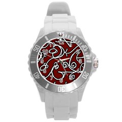 Ethnic Reminiscences Print Design Round Plastic Sport Watch (l) by dflcprintsclothing