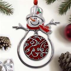 Ethnic Reminiscences Print Design Metal Snowman Ornament by dflcprintsclothing