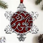 Ethnic Reminiscences Print Design Metal Small Snowflake Ornament Front