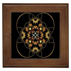 Fractal Stained Glass Ornate Framed Tile by Sarkoni