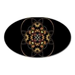 Fractal Stained Glass Ornate Oval Magnet by Sarkoni