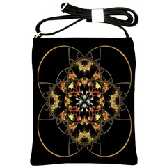 Fractal Stained Glass Ornate Shoulder Sling Bag by Sarkoni