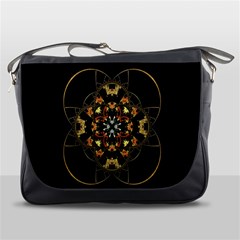 Fractal Stained Glass Ornate Messenger Bag by Sarkoni