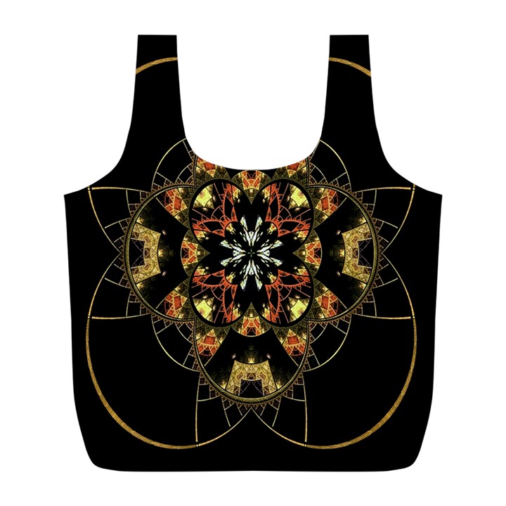 Fractal Stained Glass Ornate Full Print Recycle Bag (L)