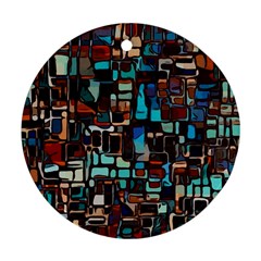 Stained Glass Mosaic Abstract Round Ornament (two Sides) by Sarkoni