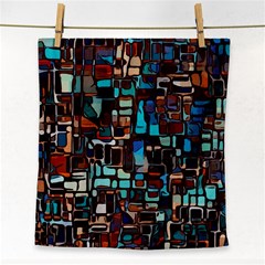 Stained Glass Mosaic Abstract Face Towel by Sarkoni