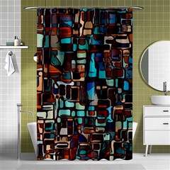 Stained Glass Mosaic Abstract Shower Curtain 48  X 72  (small)  by Sarkoni