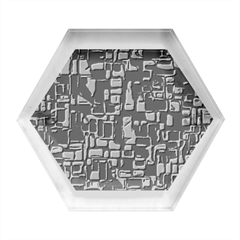 Stained Glass Mosaic Abstract Hexagon Wood Jewelry Box by Sarkoni