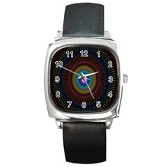 Artskop Kaleidoscope Pattern Square Metal Watch by Sarkoni