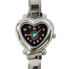 Artskop Kaleidoscope Pattern Heart Italian Charm Watch by Sarkoni