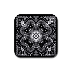 Mandala Calming Coloring Page Rubber Square Coaster (4 pack)