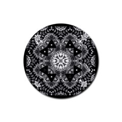 Mandala Calming Coloring Page Rubber Round Coaster (4 pack)