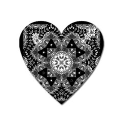 Mandala Calming Coloring Page Heart Magnet