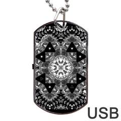 Mandala Calming Coloring Page Dog Tag USB Flash (Two Sides)