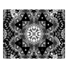 Mandala Calming Coloring Page Two Sides Premium Plush Fleece Blanket (Large)