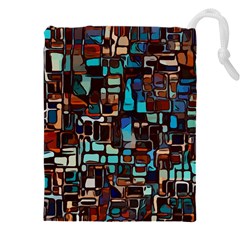 Stained Glass Mosaic Abstract Drawstring Pouch (4xl) by Sarkoni